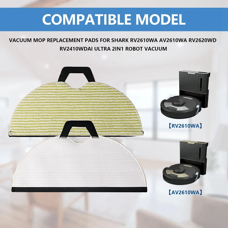 Tampons de vadrouille souples de remplacement pour Shlavabo AV2610WA RV2620WD RV2401WD RV2610WFUS AI Ultra 2 In-1Robot accessoires d'aspirateur