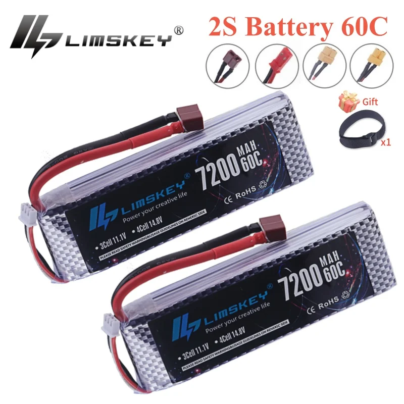 

Upgrade 7200MAH 7.4V 60C LiPo Battery 2S With T TRX XT90 Plug For RC Quadcopter Helicopter Car Boat Drone Spare Parts 2S Battery