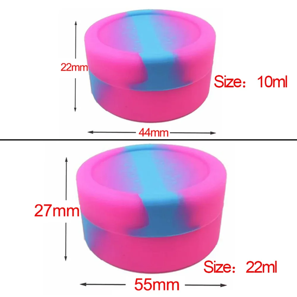 10Pcs 10ml/22ml Silicone Jar Makeup Case Cosmetic Bottle Container NonStick Oil Storage Box Face Cream Jars Home Accessories