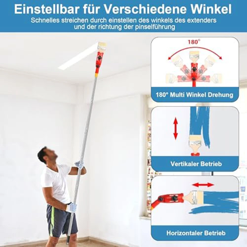 

Удлинитель для кисти с многоугольной регулировкой и четырьмя съемными секциями для покраски на высоком потолке