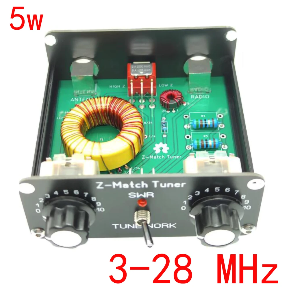 

QRP Manual Antenna Tuner Tune 3-28Mhz 5W For HAM RADIO CW