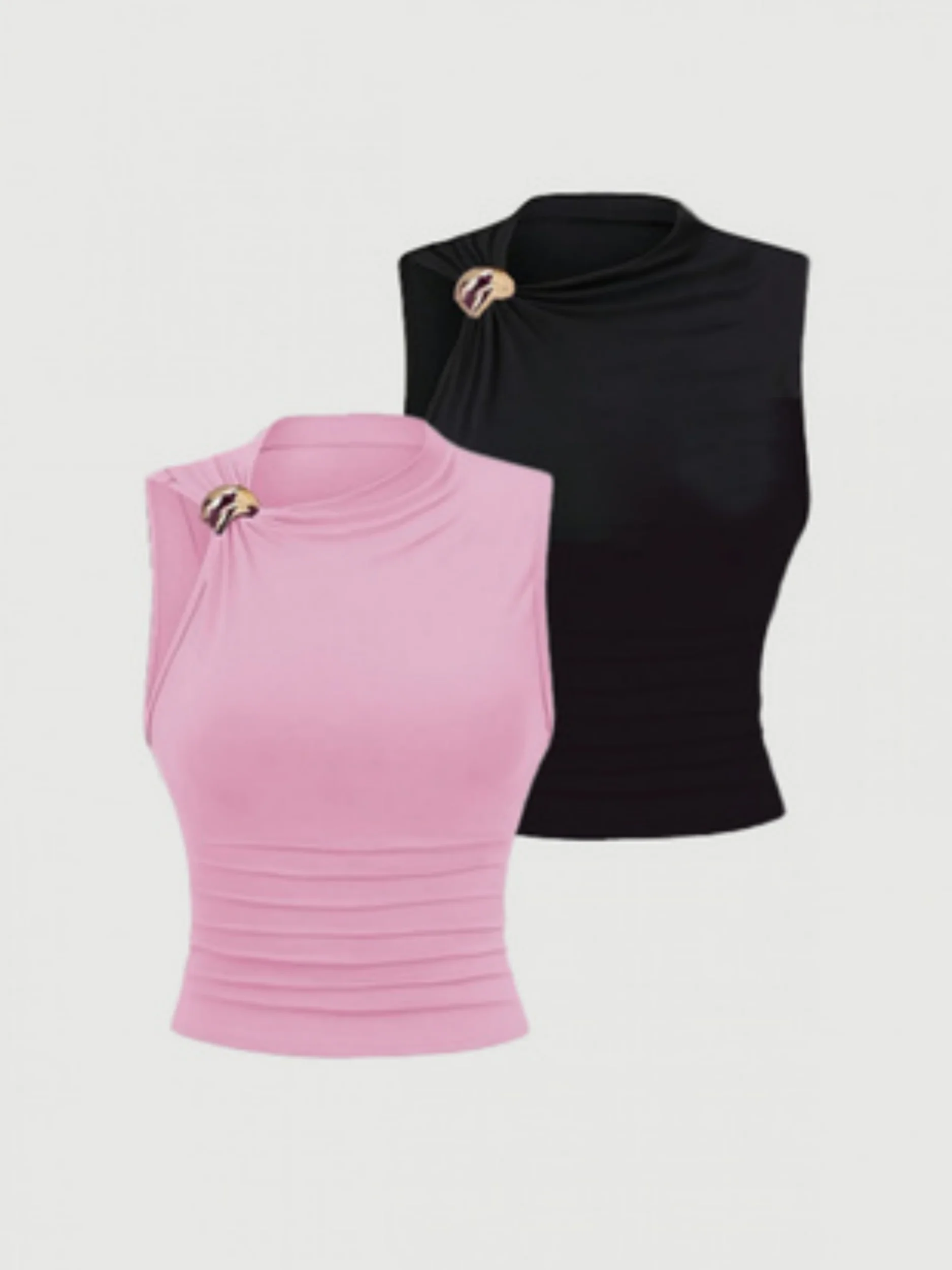 

Two-piece set of pure color casual round-neck pullovers for spring, summer and autumn in Europe and America