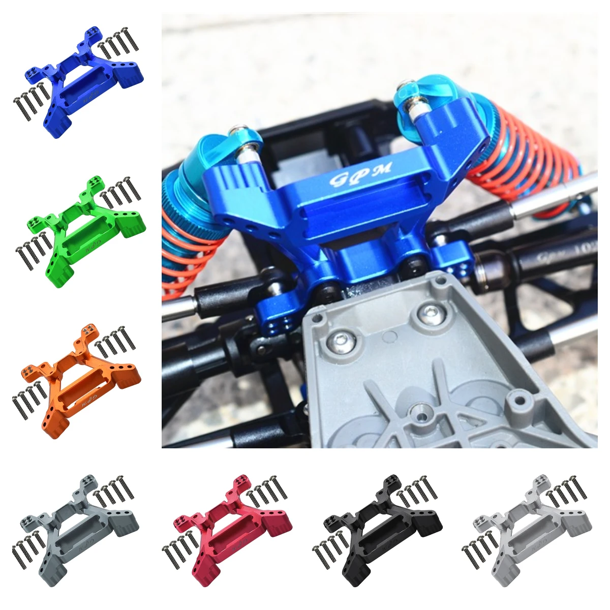 

GPM Aluminum Front Shock Tower For TRAXXAS 1/10 Rustler 4X4 Vxl