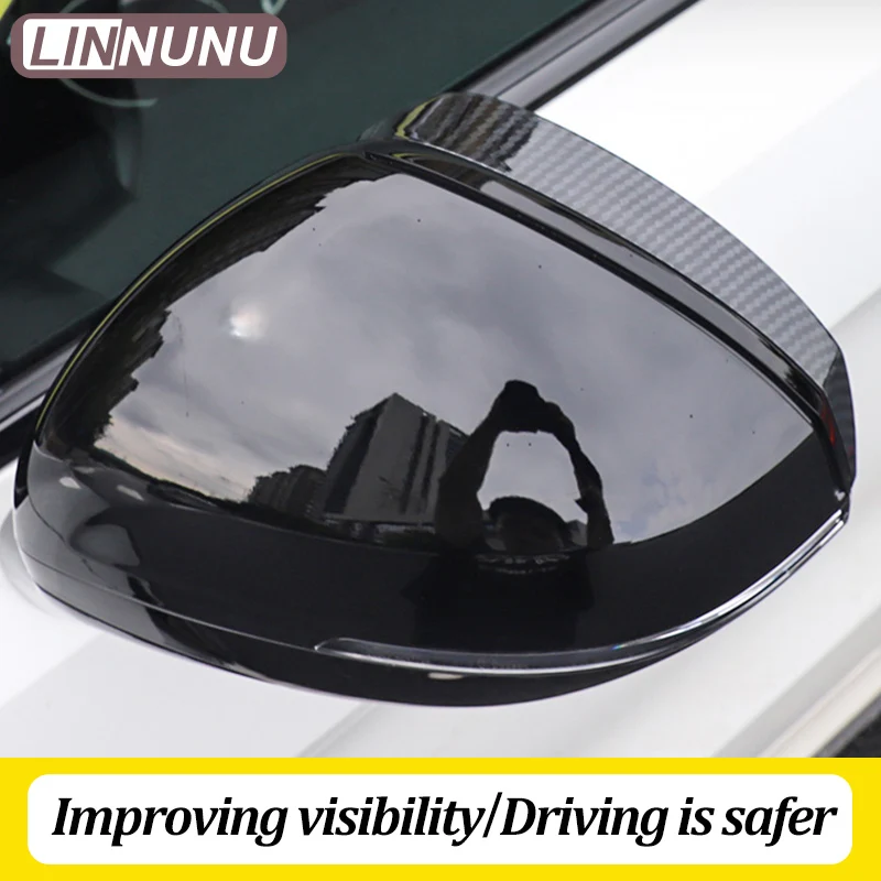 LINNUNU For Lynk&Co 01 2021 2022 2023 Car Side Door Rearview Mirror Visor Trim Rain Guard Frame Exterior Auto Accessories