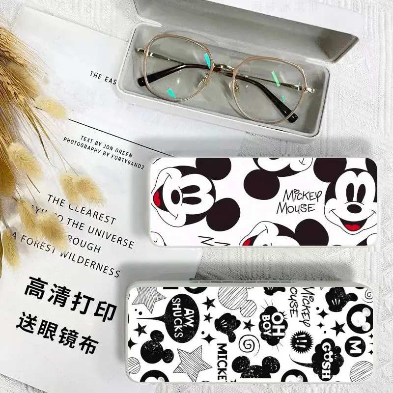 Disney Mickey Glasses Case Student Cartoon Cute Creative Simple Advanced Large Capacity Portable Storage Box Wholesale