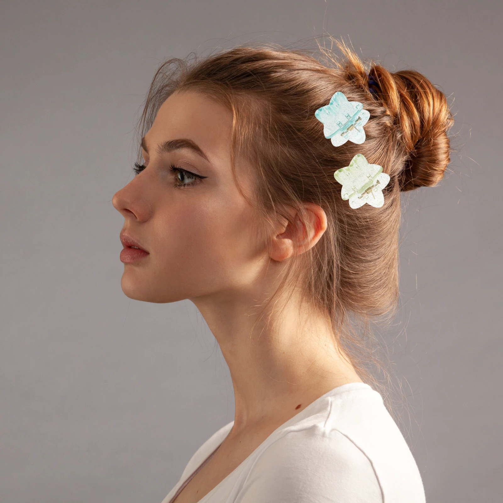 

5pcs Claw Shape Star Hair Clips Cute Mini Hairpins For Women Small Decorative Accessories Lightweight Girls 8-12 Trendy Hair