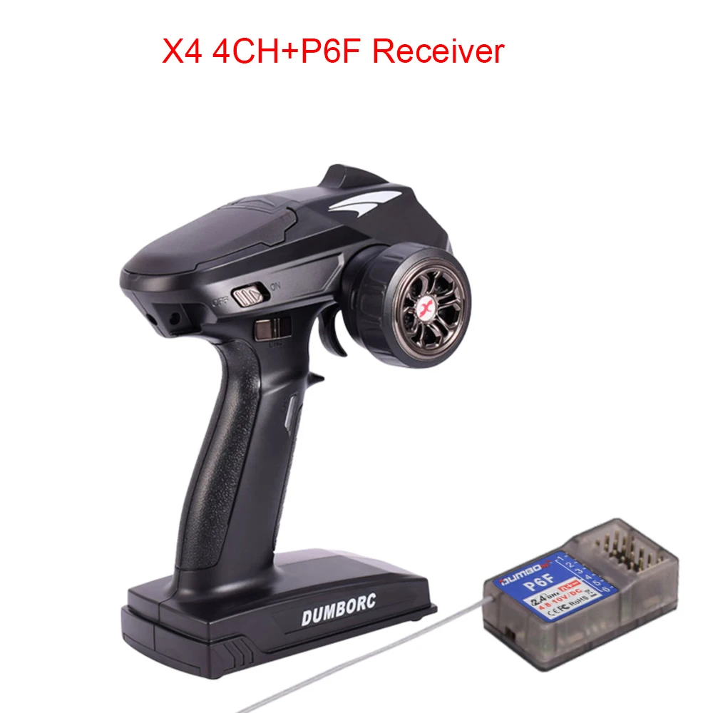 DUMBORC Zender Afstandsbediening 2.4G 6CH X6 met P6FG Gyro Ontvanger LED Lichtset voor 1/10 1/8 Crawler Axial SCX10 RC Auto