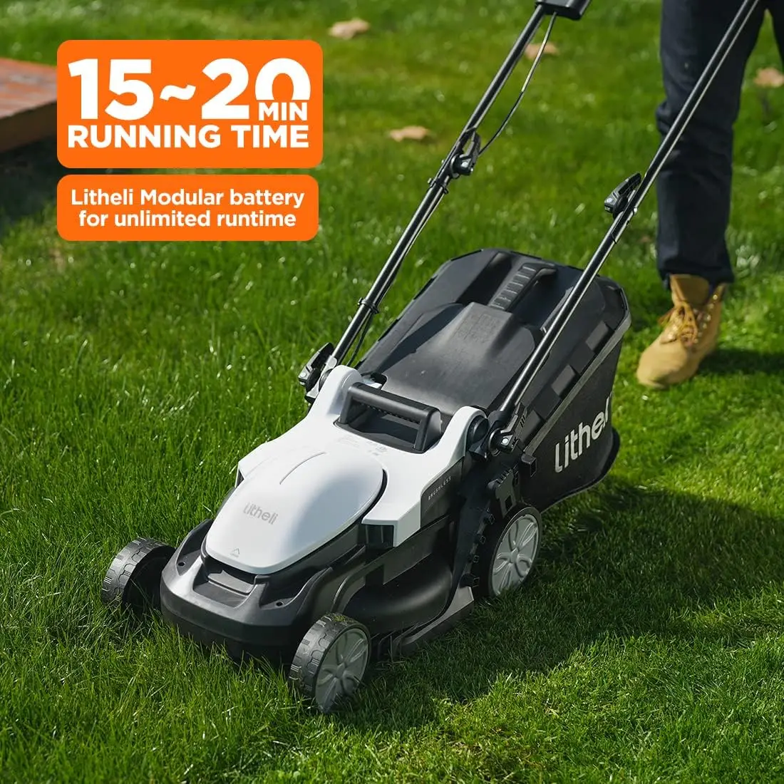 13 Inch, 5 Heights Adjustment, U20 Series 20V Electric Lawn Mowers for Garden, Yard and Farm, Light-Weight with Brushless