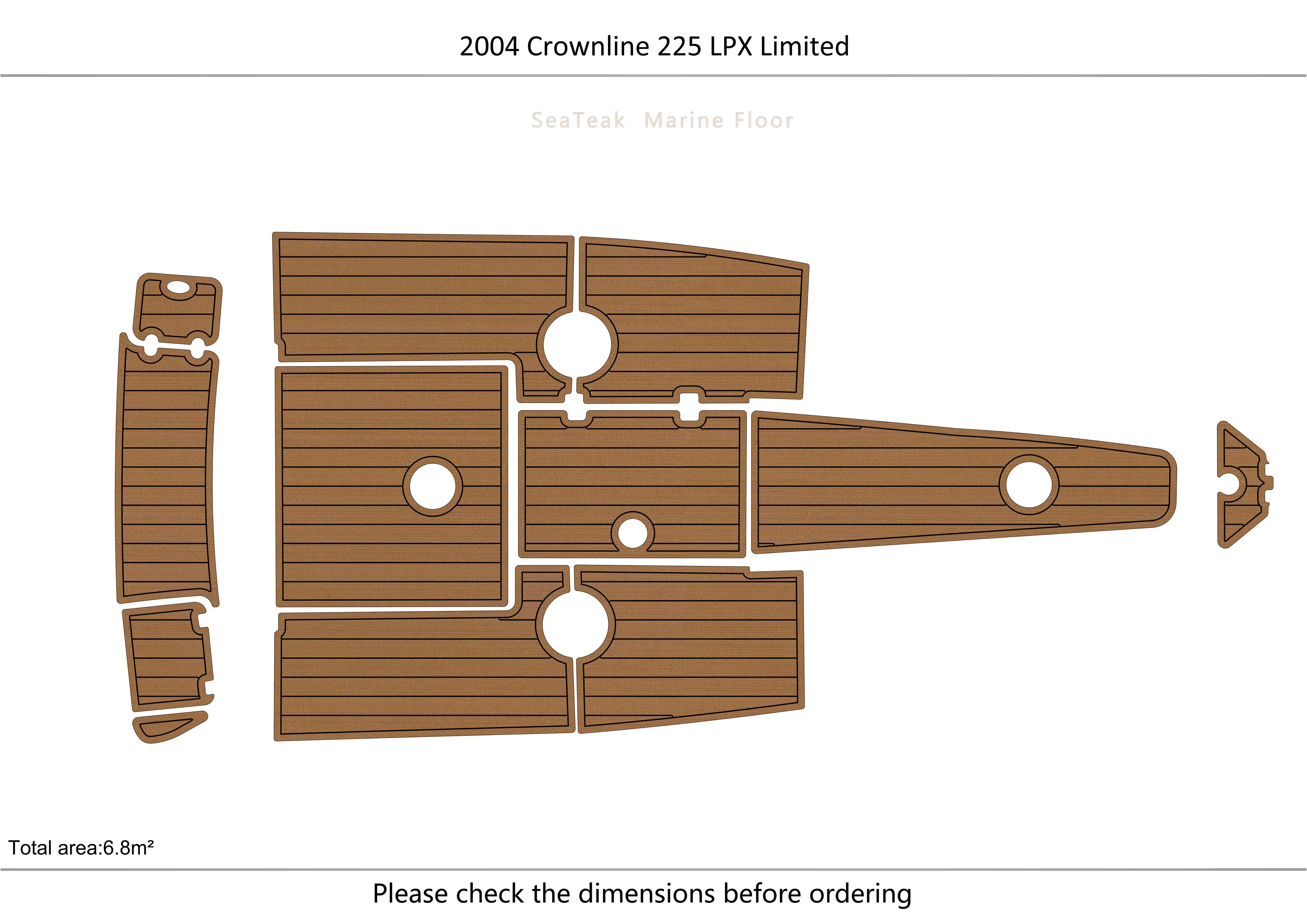 

2004 Crownline 225 LPX Limited Cockpit 1/4" 6mm EVA fAUX carpet Water Ski Yacht Fishing Boat Non-slip mat floor