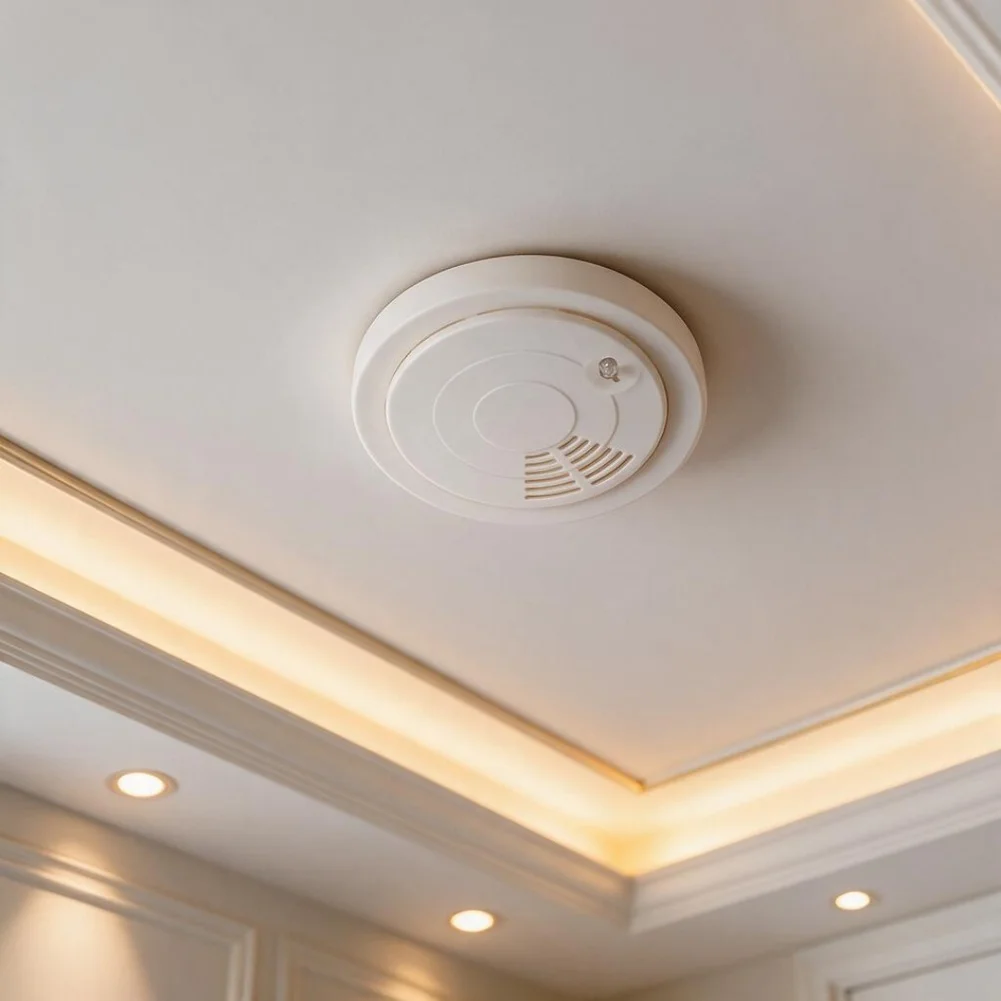 Discreet Smoke Detector Appearance Storage Box Plastic for For escape Room Puzzles Jewelry Organizer 90x90x25mm White Finish