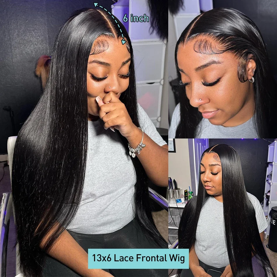 13X6 Transparent Bone Straight Human Hair Wig Straight Lace Front Wigs Human Hair Brazilian 13x4 13x6 Lace Frontal Wig For Women