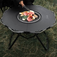 Outdoor Camping Brazier Table Folding Barbecue Picnic BBQ  Table Portable Tactical Desk Lightweight  IGT Table New