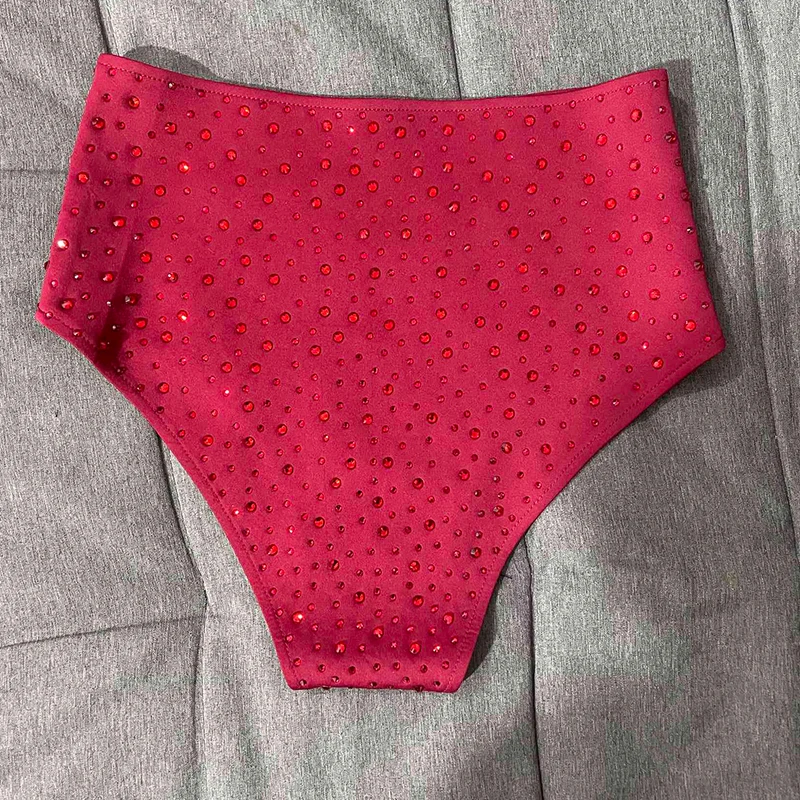 Pole Dance Costume Sexy Shorts Women Nightclub Bar Dancewear Rhinestone Gogo Dancer Rave Outfit Red Pole Wear Gogo Cosutme 2602