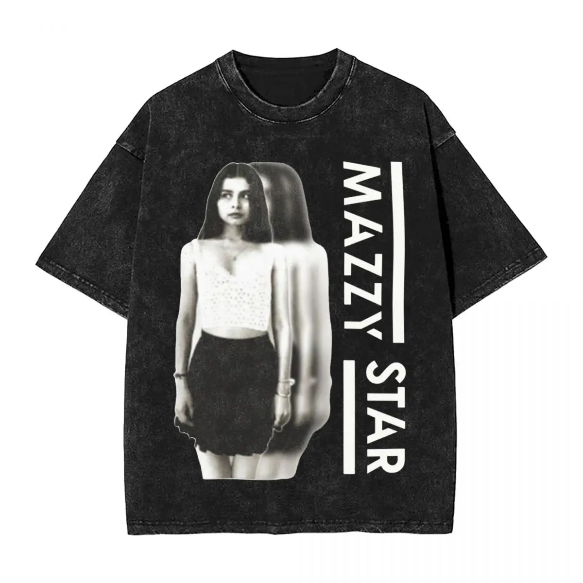 90s Rock Mazzy Star Washed T Shirts Streetwear Hip Hop Novelty T-Shirts Punk Tees Tops for Men Women Cotton Oversize Summer