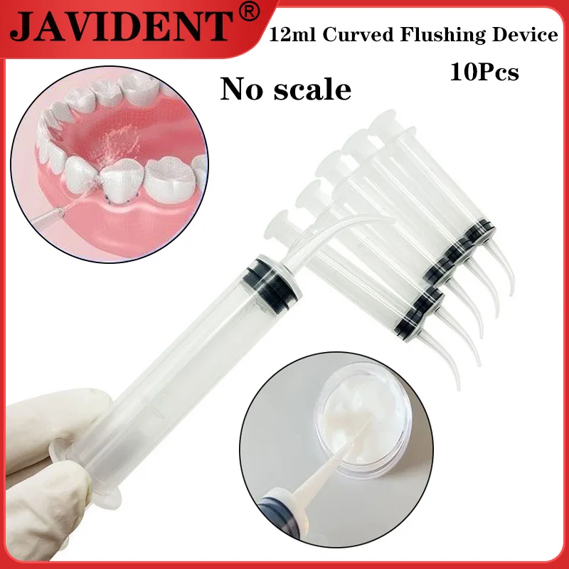 

JAVIDENT 10 шт. стоматологический одноразовый ирригационный шприц (12 мл) изогнутый пластиковый шприц без маркировки расходные материалы для ухода за полостью рта