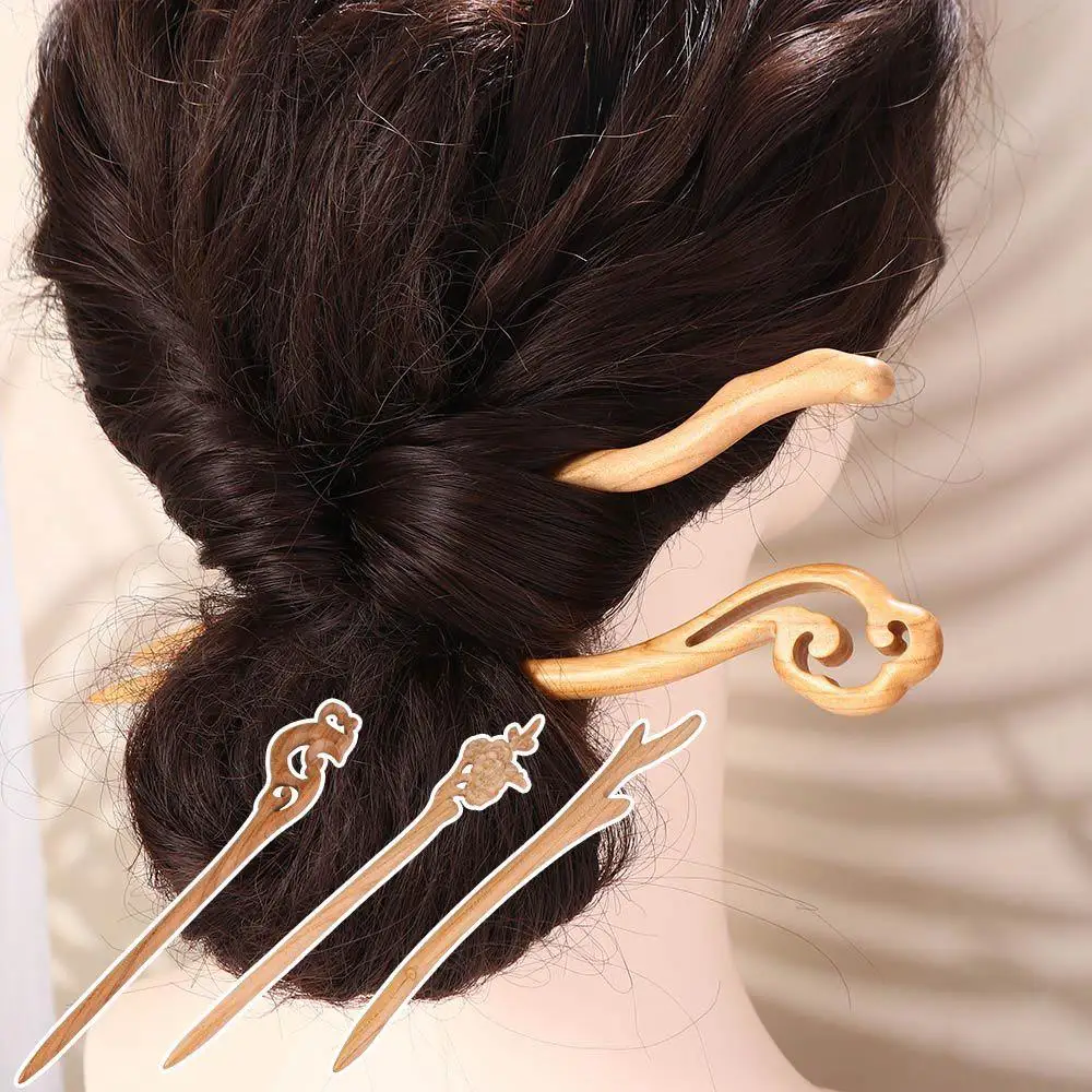 Antler Flower Wave Shape Hair Sticks Butterfly Cloud Chinese Hair Fork Women Hanfu Hairpins Korean Hair Clip Wooden Hair Sticks