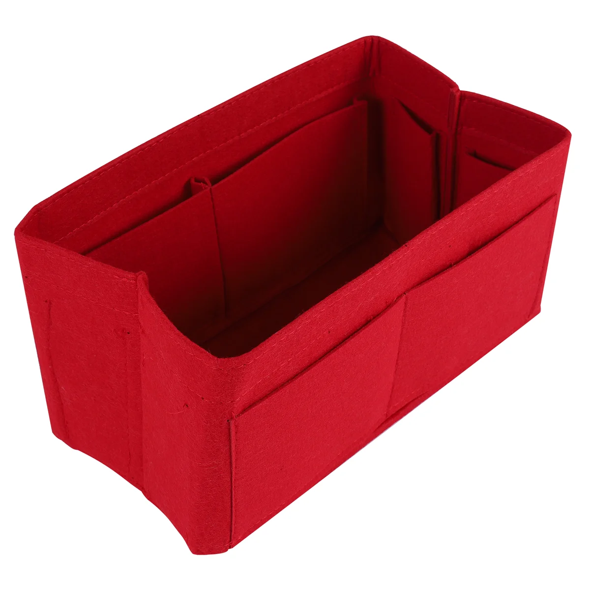 

ABQR Red Home Storage Bag Purse Organizer Felt Insert Bag Makeup Organizer Inner Purse Portable Cosmetic Bags Storage Tote