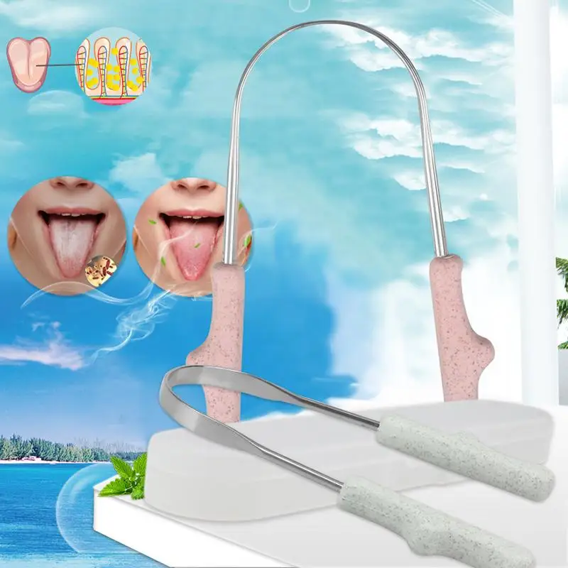 Stainless Steel Tongue Scraper With Storage Box Oral Cleaner Brush Fresh Cleaning Hygiene High Quality Tongue Scrape