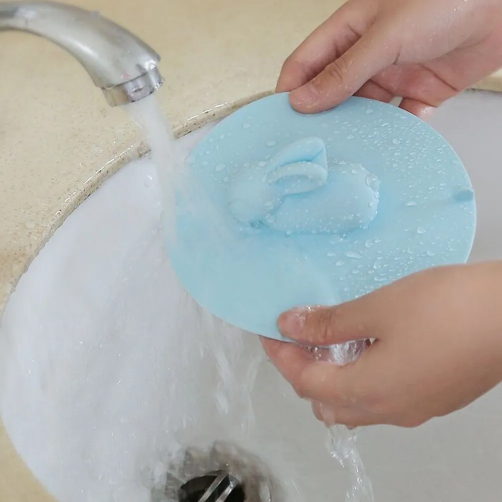 3Pcs Rabbit Shape Silicone Sink Plug Drain Cover Silicone Stopper Insects for Kitchen Bathroom Sink Accessories Blue