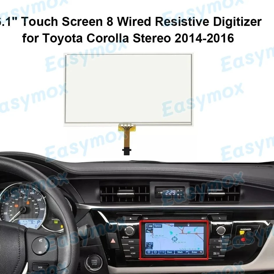 6.1" Touch Screen Digitizer for Toyota 2014-2016 Corolla Radio Stereo 100150 100149
