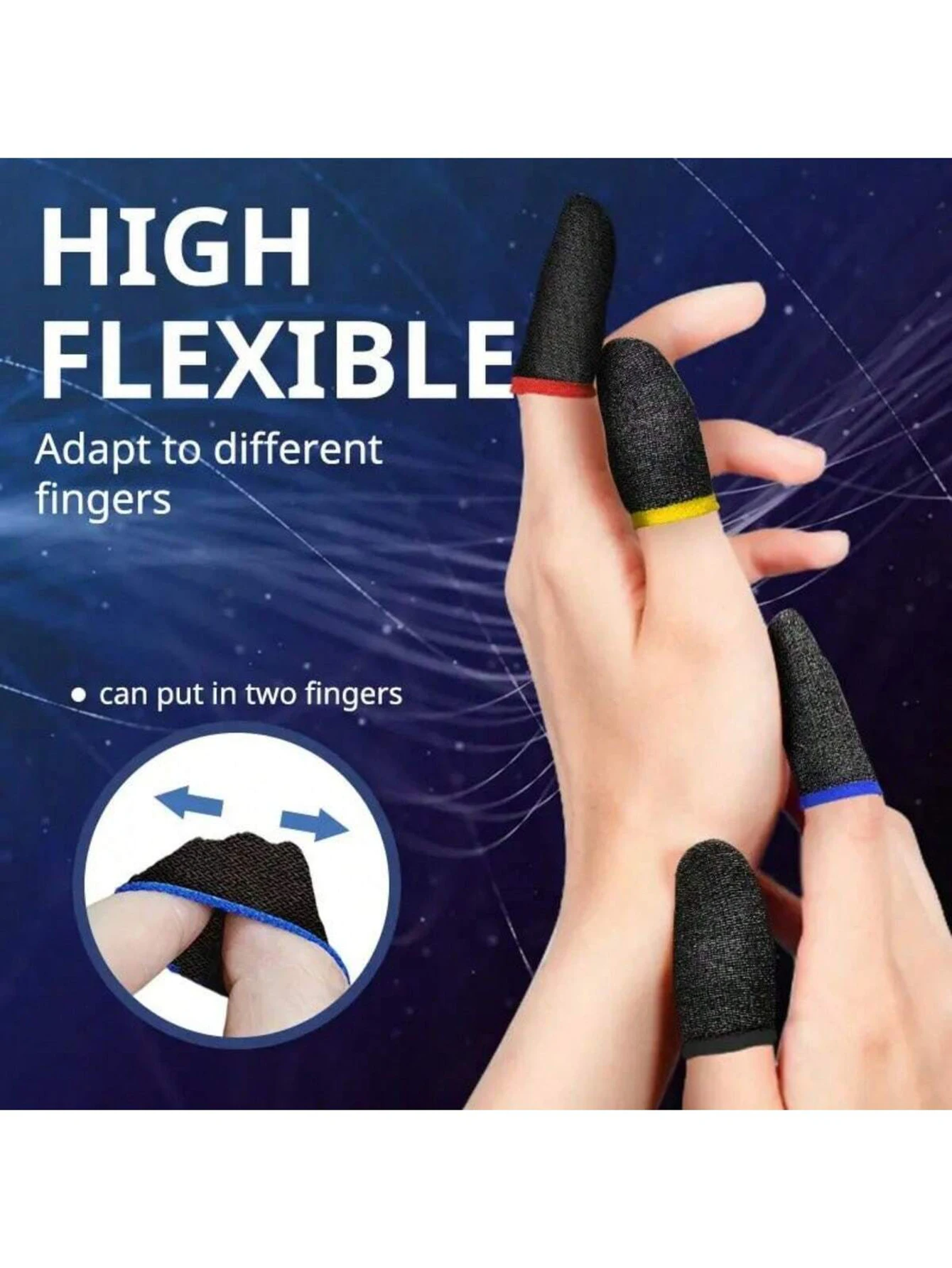 20 Pieces/10 Pairs of Breathable Game Finger Cots, Anti-Sweat Touch Screen Thumb Cots for Mobile Phones, Anti-Slip Finger Cots for Touch Screen Game
