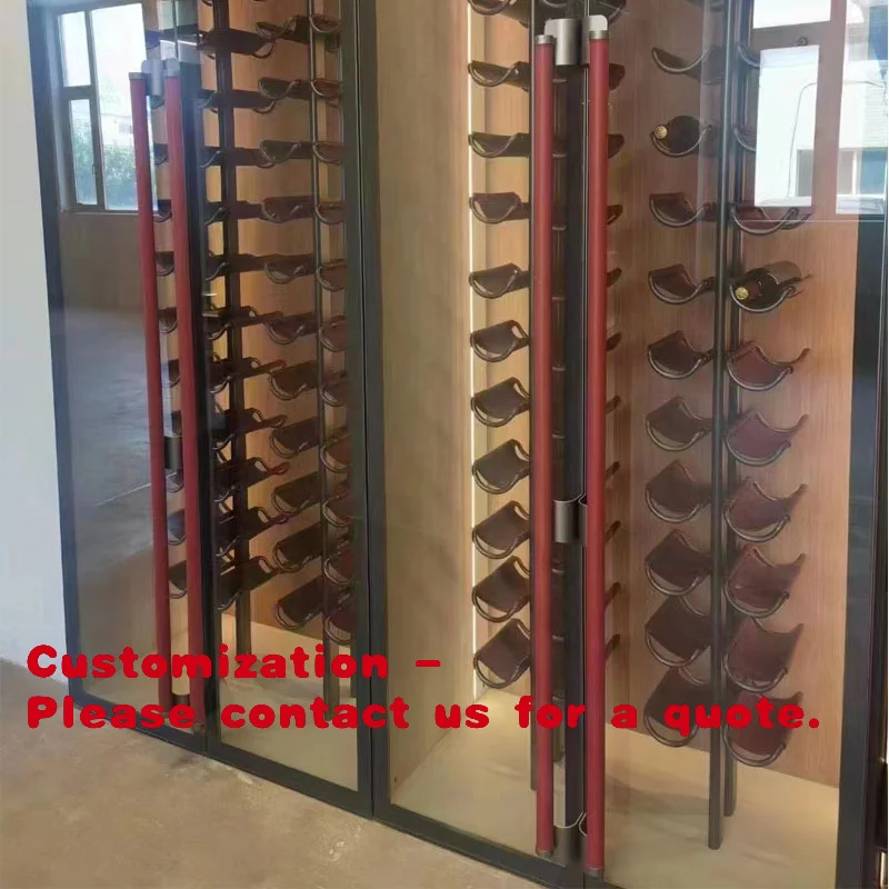 

Современная минималистичная винная полка из кожи и алюминиевого сплава для отелей, выставочных залов и домашнего использования.