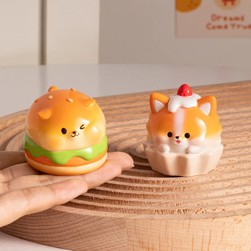 Bread puppy cartoon cute pet resin small ornaments creative dolls hand office study desk decoration ornaments gifts