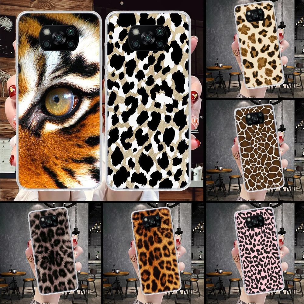 Tiger Leopard Print Panther Phone Case For Xiaomi Redmi 15C 15 13C 13 Poco X5 X6 X7 F7 Ultra M7 12C 12 10 10C 9C 9A 9T 9 Fundas