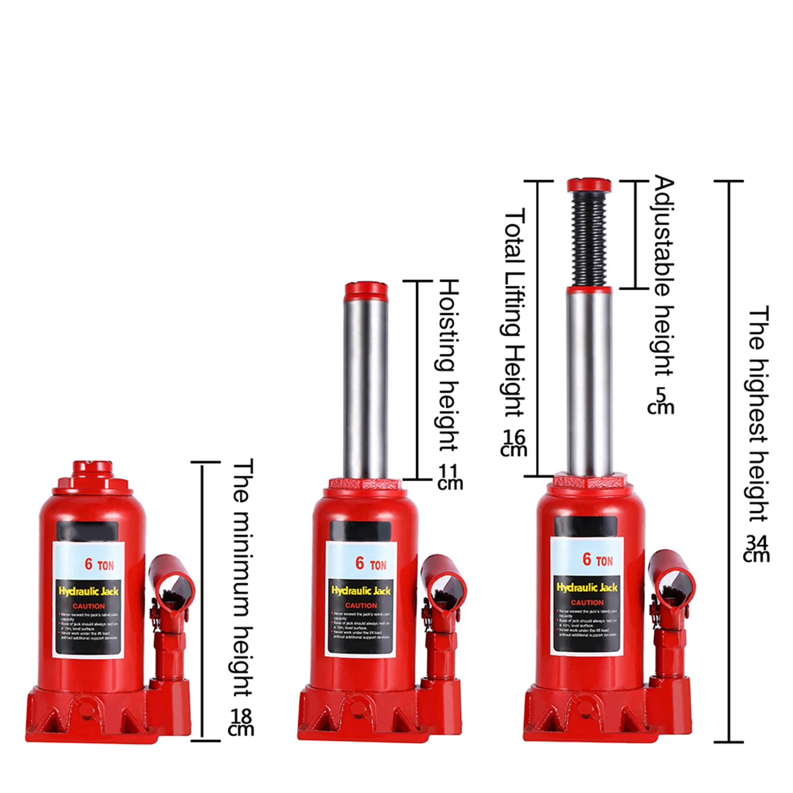 Automotive Lifter Auto Hydraulische Krik 6T Zware Hydraulische Flessenkrik Lifting Auto Bestelwagen Voertuig Automotive