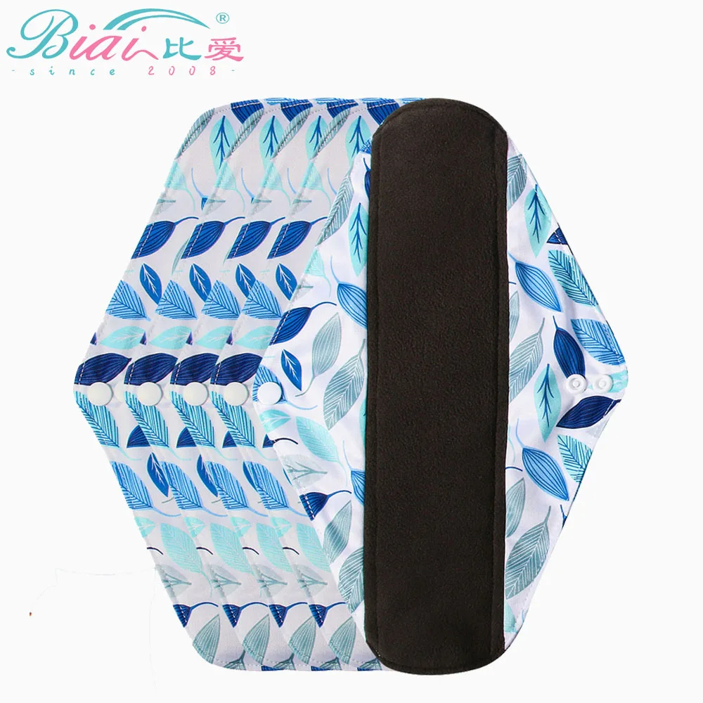 

BIAI 20*30CM Reusable Bamboo Charcoal Menstrual Pads Washable Waterproof Nursing Pad Breathable Sanitary Napkins For Lady Women