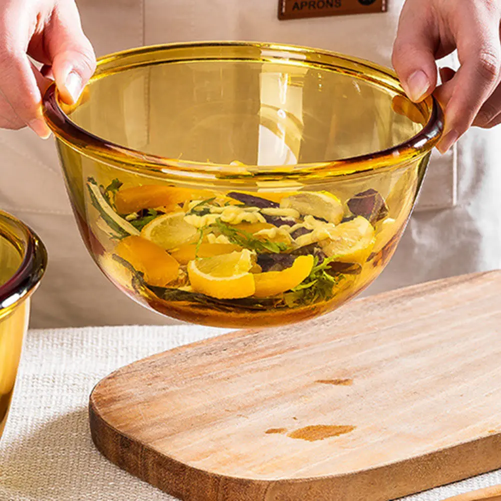 

Премиальная толстостенная стеклянная миска для смешивания, сверхпрочная, термостойкая, для салатов, лапши, фруктов, риса, десертов, взбивания яиц, приготовления соусов, для дома