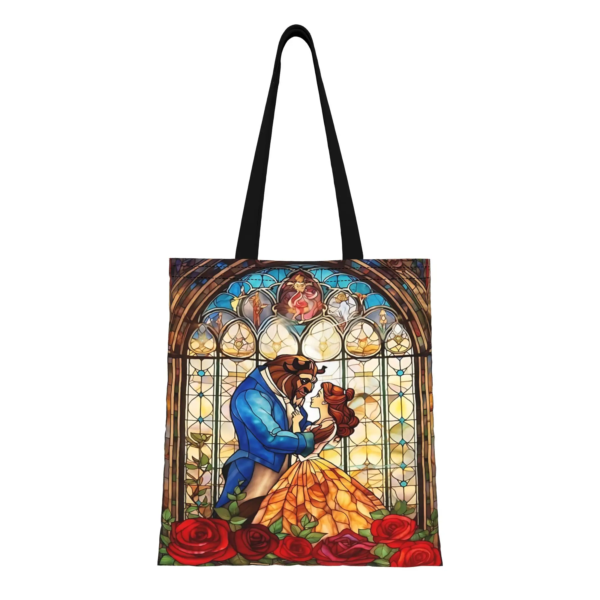 

1 шт. холщовая сумка-тоут с изображением «Красавицы и Чудовища» от Disney, женская сумка через плечо для первого дня в школе