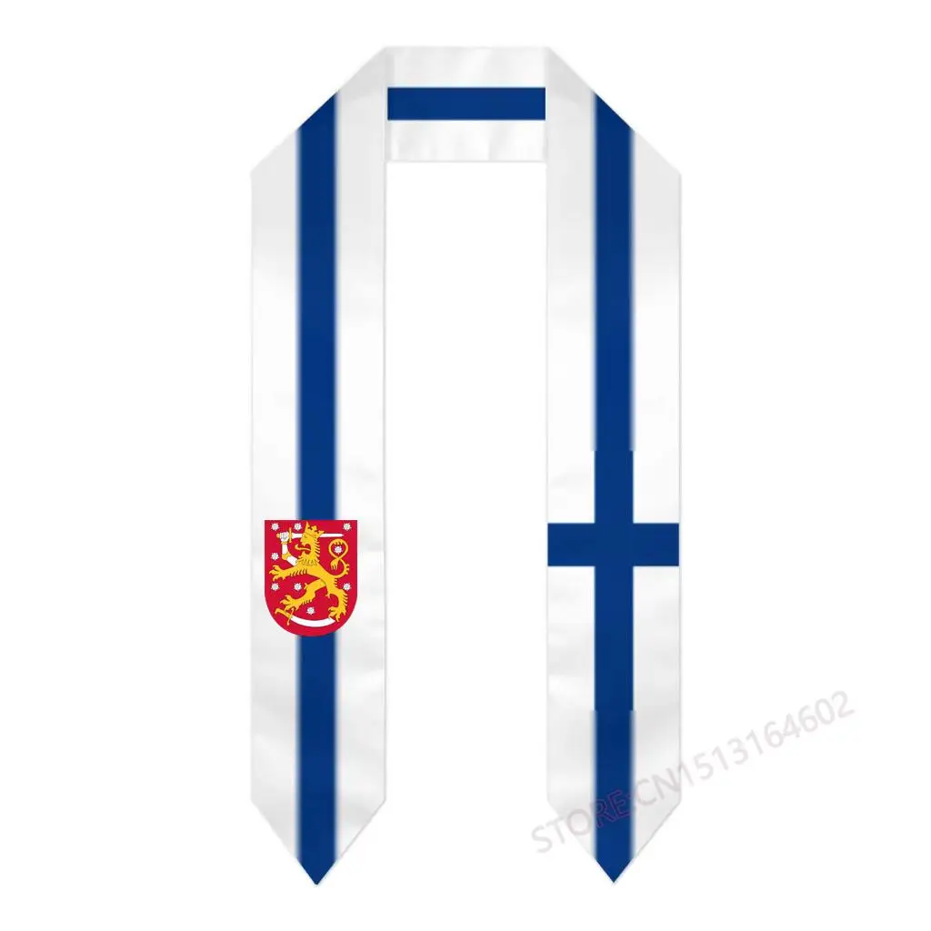 

Custom Name Or Logo Finland Flag Scarf Cool Graduation Stole Sash International Study Abroad Class of 2023 Shawl