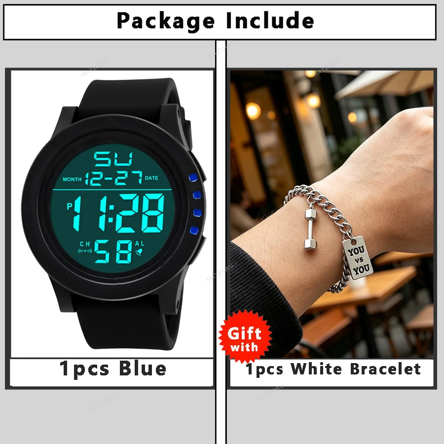 Men's Sport Waterproof LED Digital Watch