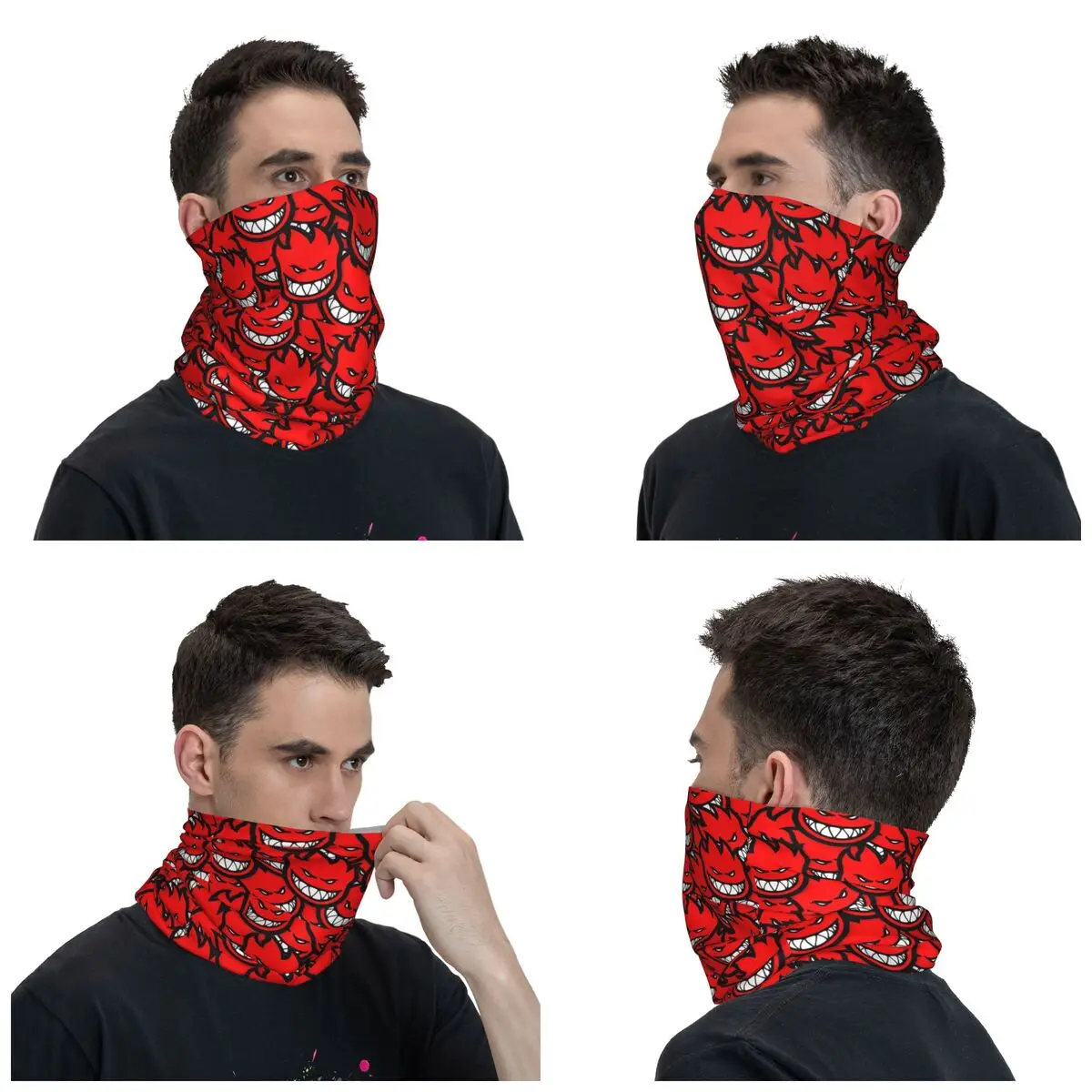 Rock Band Punk Bandana Neck Gaiter Printed Spit Fires Skateboards Mask Scarf Multifunctional Cycling Scarf Cycling Unisex Adult