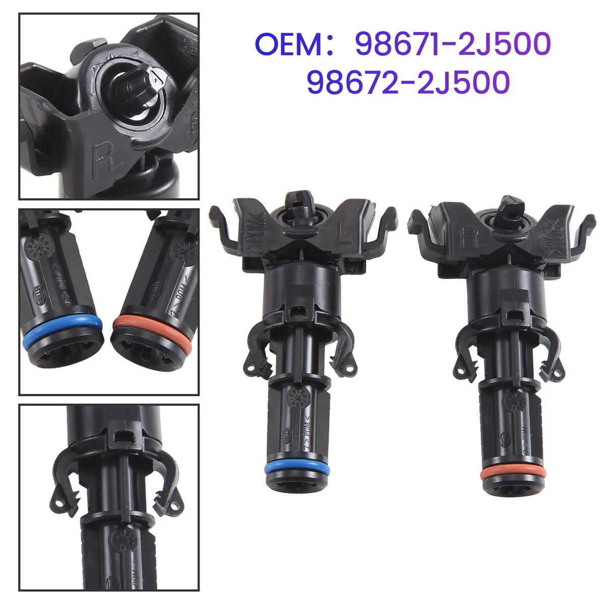 Telescope Untt Assy Headlight Water Spray Nozzle for Kia Mohave Borrego 2016-2019 98671-2J500 98672-2J500