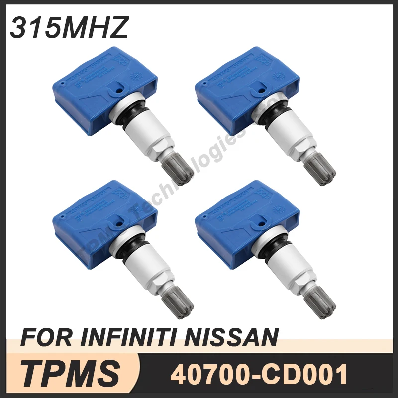 

4PCS Tire Pressure Monitoring Sensor For Infiniti FX Q45 QX4 Nissan Altima Armada Cube GT-R Maxima 315MHZ 40700CD001