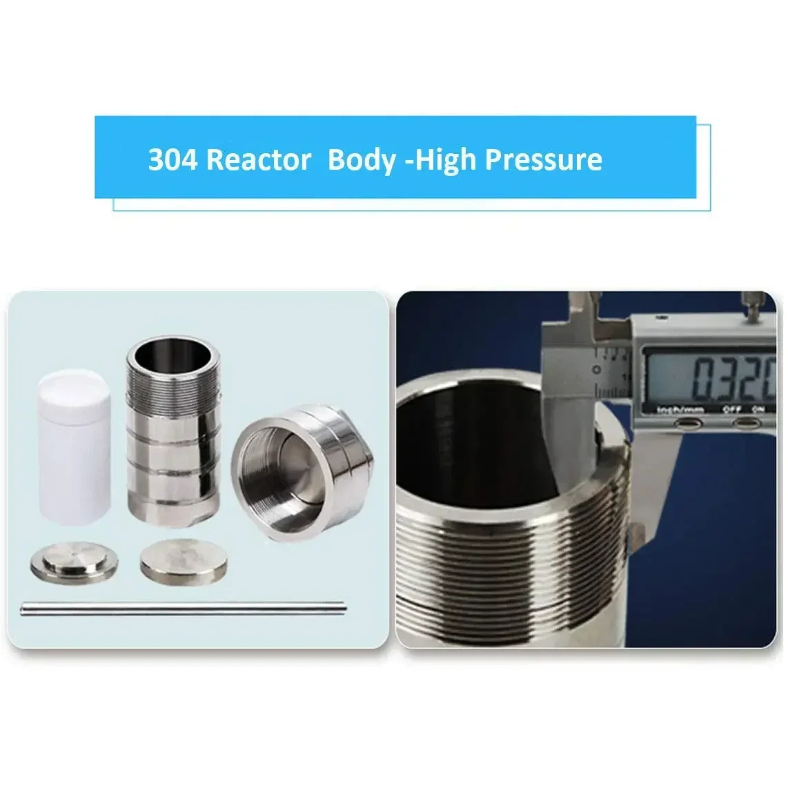 Imagem -03 - Teflon Alinhado Síntese Hidrotermal Autoclave Reator Alta Pressão Ptfe Tanque Ptfe 3mpa 304 Aço 25ml