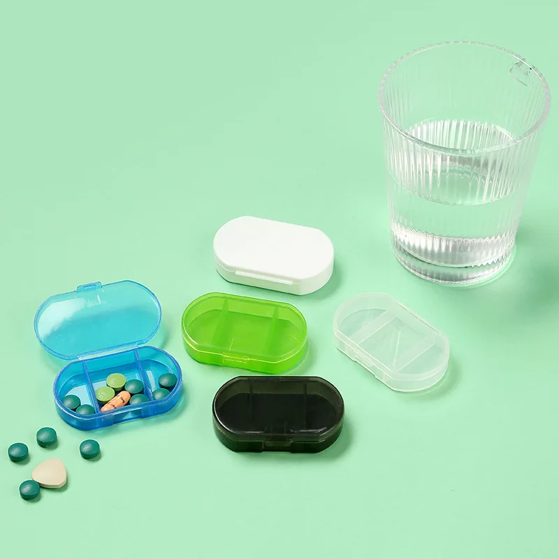 Mini Pastillero con 2/3 rejillas, organizador de pastillas, dispensador de viaje, soporte para tableta, contenedor, caja de almacenamiento de medicamentos