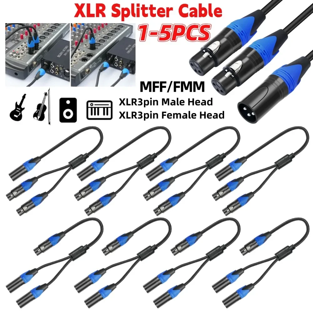 

50 см XLR-разветвитель кабеля 1 XLR «мама» на 2 XLR «папа» XLR Y-разветвитель кабеля для усилителя микрофонный разветвитель микрофонный кабель 1-5 шт.
