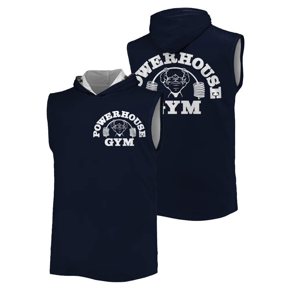 

2025 summer hot sale 3D printed GYM sports hooded vest fashion outdoor fitness breathable quick dry oversized men's tank tops