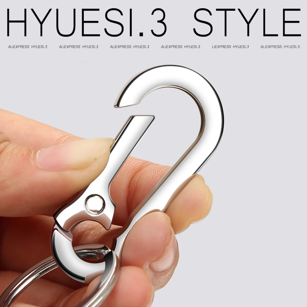 Simple Metal Keychain Climbing Hook Men Waist Hanging Anti-Loss Key Holder Carabiner