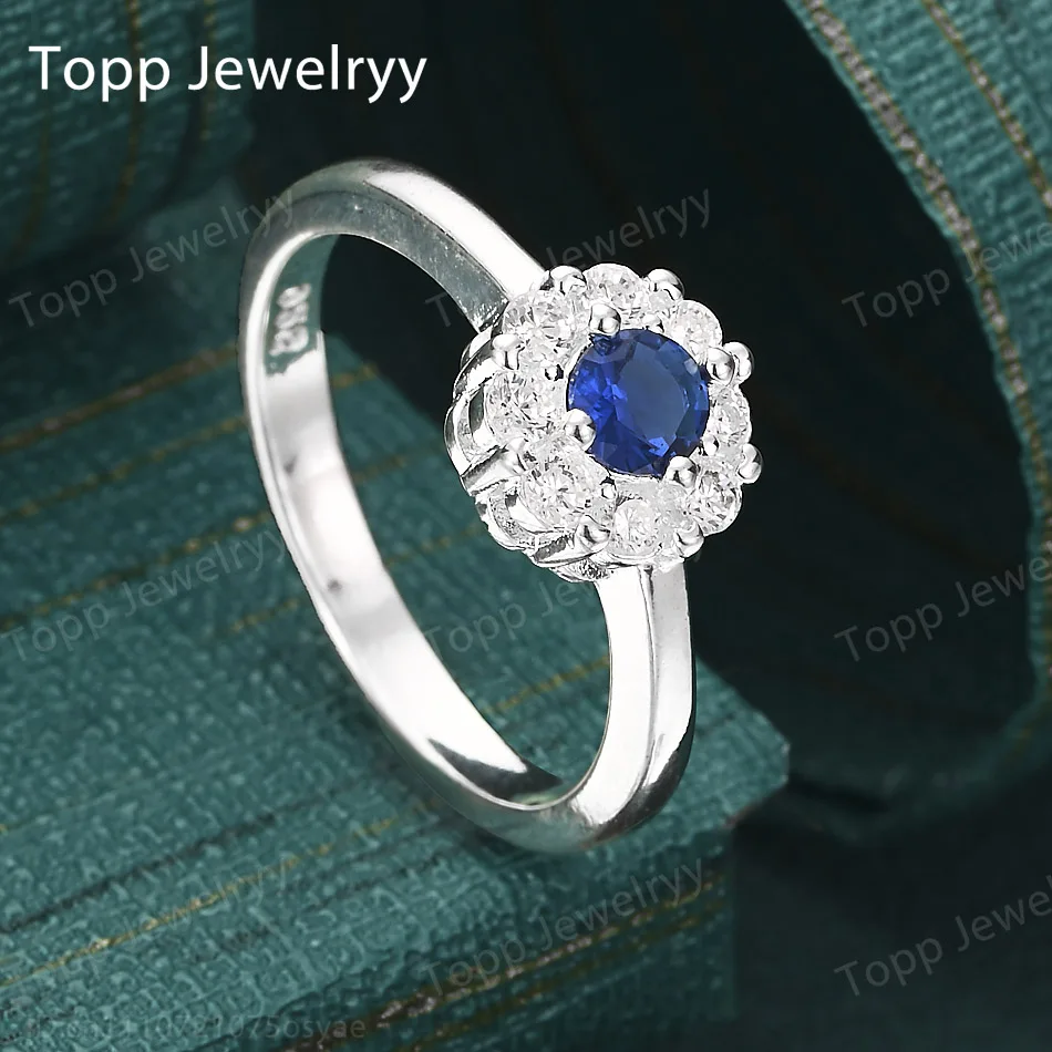

Кольцо из стерлингового серебра 925 пробы с красивым синим цирконом, женское модное украшение, подарок для вечеринки