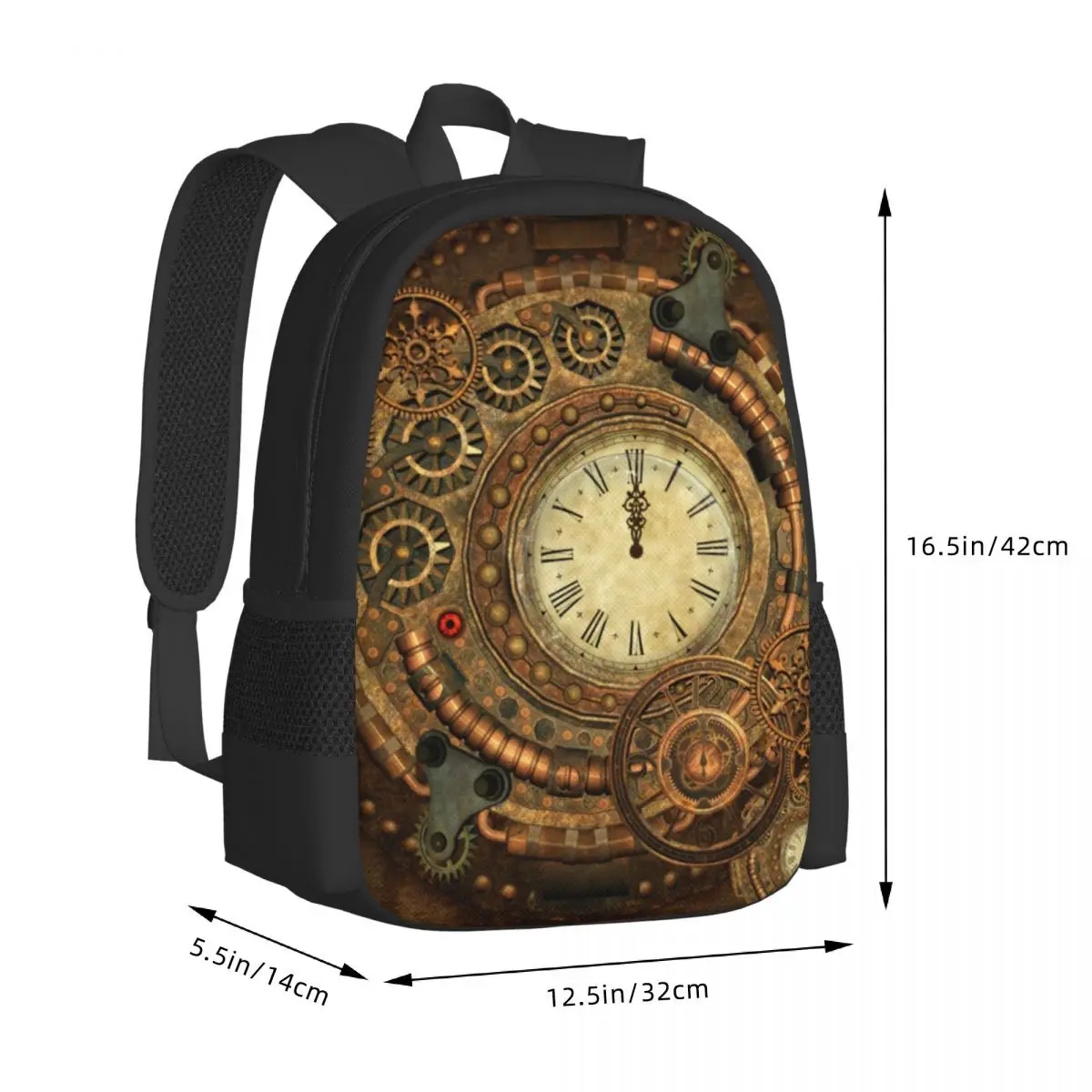 Imagem -03 - Wonderful Clockwork Steampunk Mochila para Homens Soft School Bags Cool Rucksack Camping Mochilas Alta Qualidade