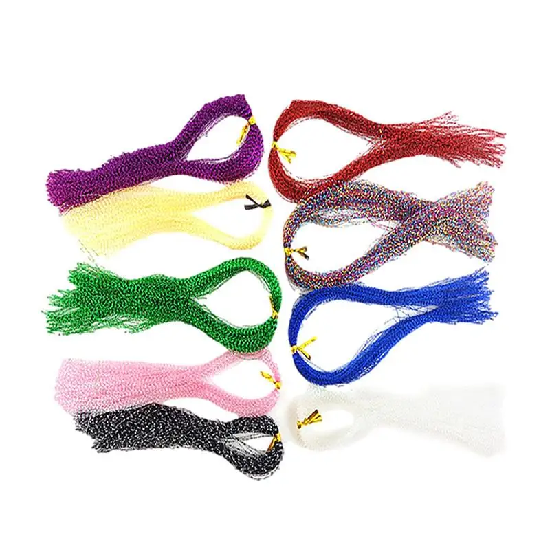 100pcs fly fishing lure wire random color twisted strands strap glitter crystal shiny DIY for hook bait crafting material