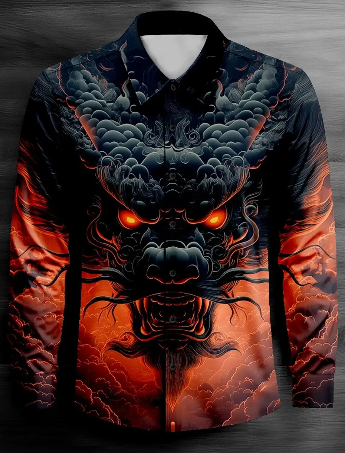Men's Tiger Tiaras & Crowns Button Up Shirt Long Sleeve Fashion Casual Party Evening Wear Street Daily Spring  Shirt Collar