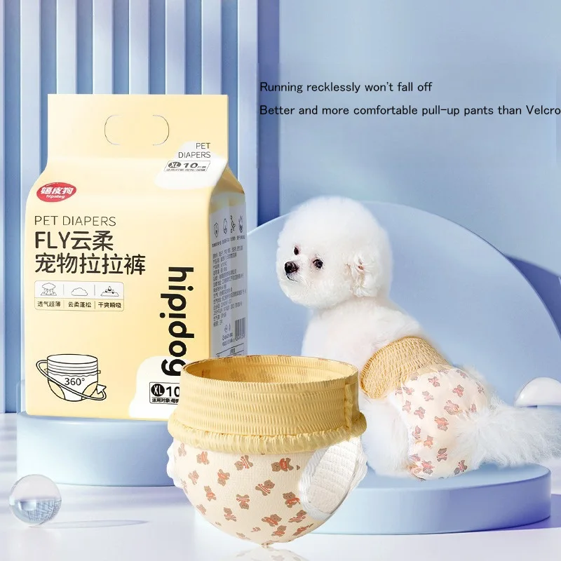 

10PCS Super Absorbent Dog Diapers Pet Physiological Pants Leakproof Dog Diapers Disposable Nappies for Dogs Cats Male Female