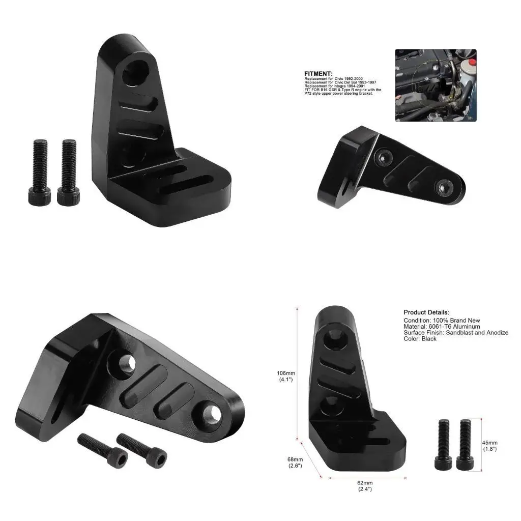31BC AluminumAlloy Upper Power Steering Bracket Power Steering Bracket For Civic 92-00 B16 P72 B-Series