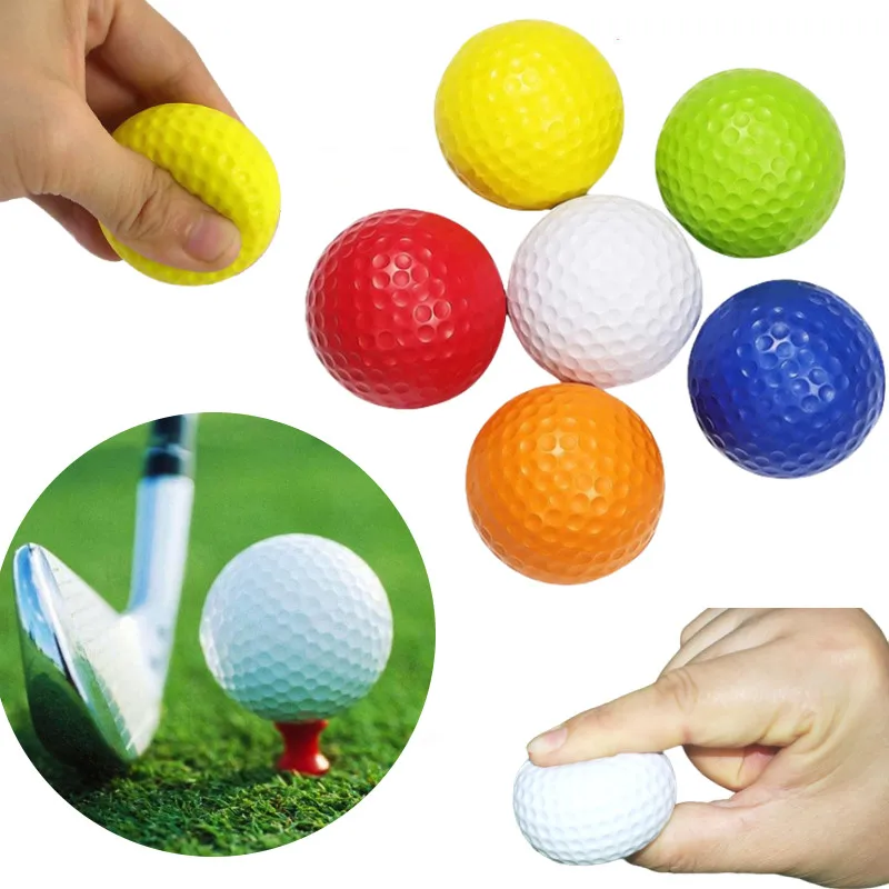 6Pcs Golf Practice Ball Pu Soft Balls Toy Indoor Practice Ball Sport Exercise Golf Sponge Room Foam Balls Outdoor Golf Ball