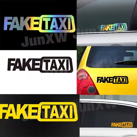 Universal FAKE TAXI Car Auto Sticker Decal Emblem Self Adhesive Vinyl For Car Funny Car Sticker Funny Car Decoration Accessories